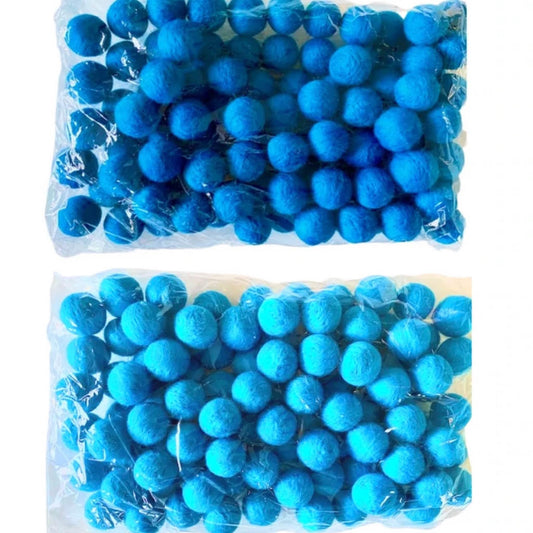 100 Felt Pom Poms (2 cm / 0.8 inch) – Wool Felt Balls in Your Choice of Color | Bulk Pom Poms for DIY, Sensory Play, Crafts & More