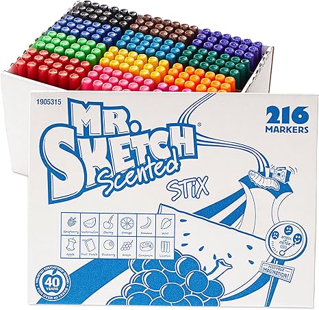 Mr. Sketch Washable Stix Markers Classroom Pack - Scented , Set of 216