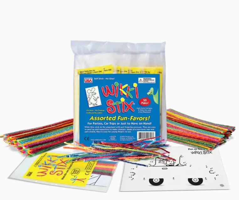 Wikki Stix Assorted Fun Favors, Pack of 50. Arts and Crafts, Non Toxic, Waxed Yarn. Made in The USA