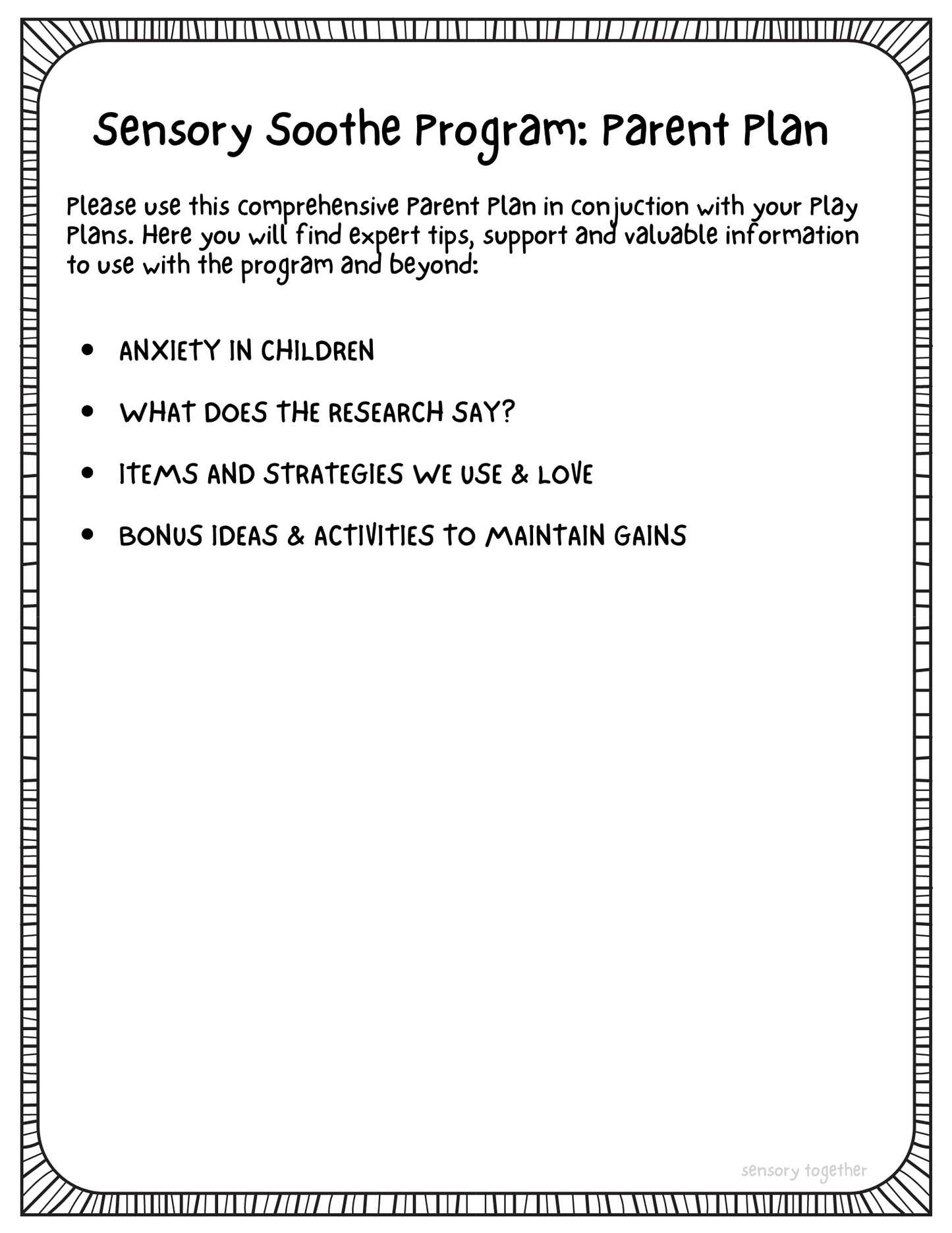 Sensory Soothe Program (Anxiety, Meltdowns, Self-Regulation) *Digital Download*