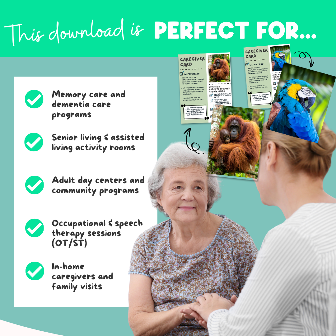 Zoo Animals Memory Care Bundle