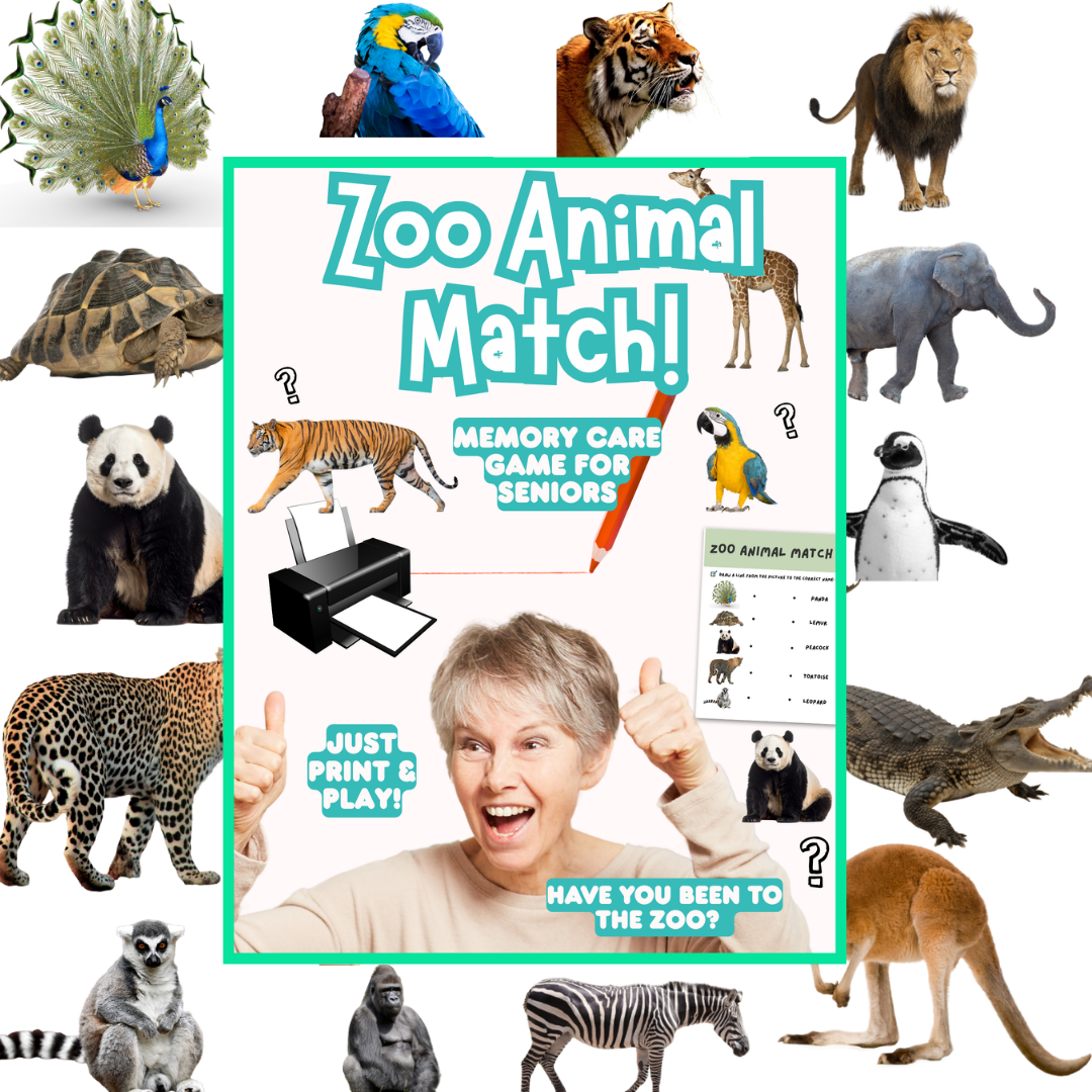 Zoo Animals Memory Care Bundle