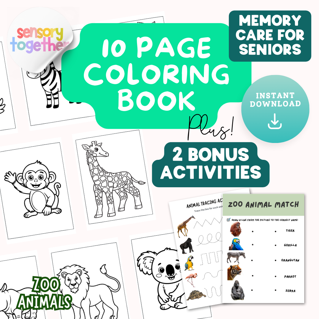 Zoo Animals Memory Care Bundle