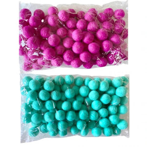 100 Felt Pom Poms (2 cm / 0.8 inch) – Wool Felt Balls in Your Choice of Color | Bulk Pom Poms for DIY, Sensory Play, Crafts & More