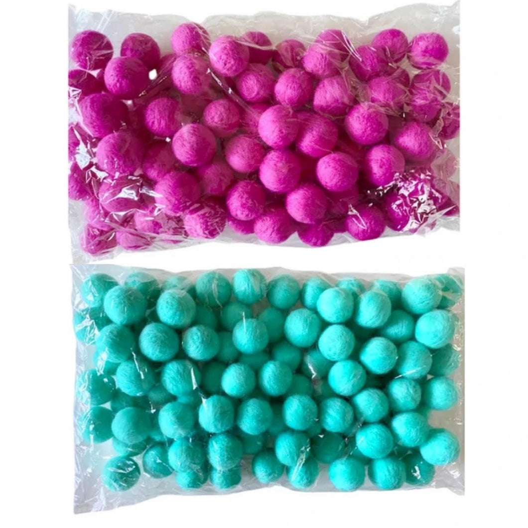 100 Felt Pom Poms (2 cm / 0.8 inch) – Wool Felt Balls in Your Choice of Color | Bulk Pom Poms for DIY, Sensory Play, Crafts & More