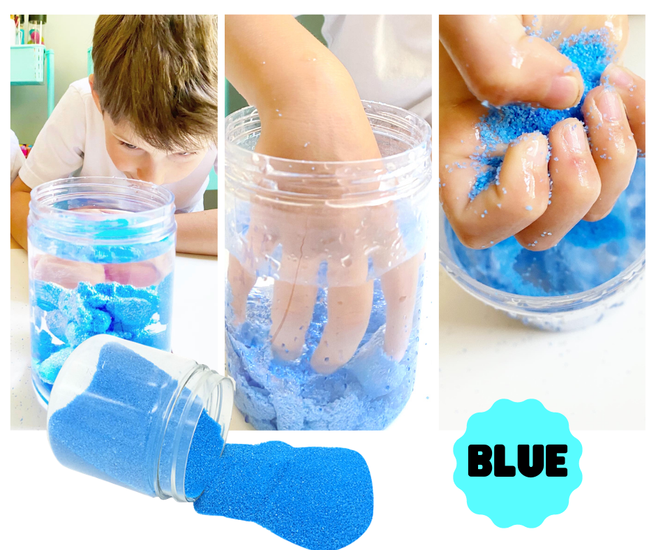 12-Pack Magic Sand, 4lbs – Atlantis Sand, Hydrophobic Space Sand – Blue Colored Play Sand for Kids & Adults