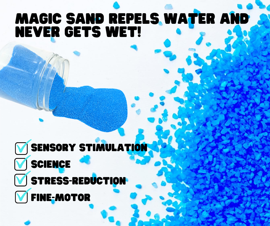 12-Pack Magic Sand, 4lbs – Atlantis Sand, Hydrophobic Space Sand – Blue Colored Play Sand for Kids & Adults