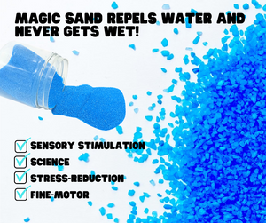 12-Pack Magic Sand, 4lbs – Atlantis Sand, Hydrophobic Space Sand – Blue Colored Play Sand for Kids & Adults