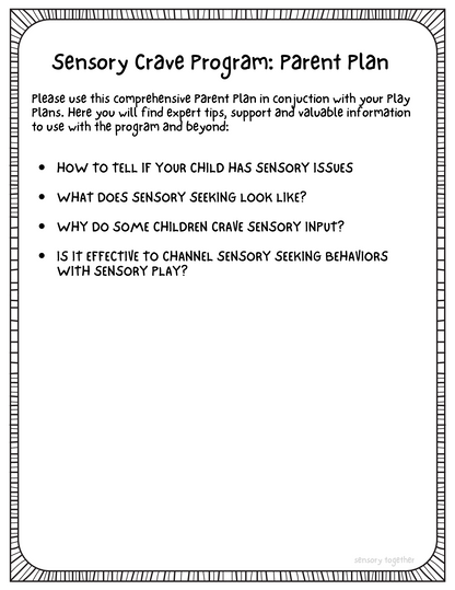 Sensory Crave Program (Sensory Seekers) *Digital Download*