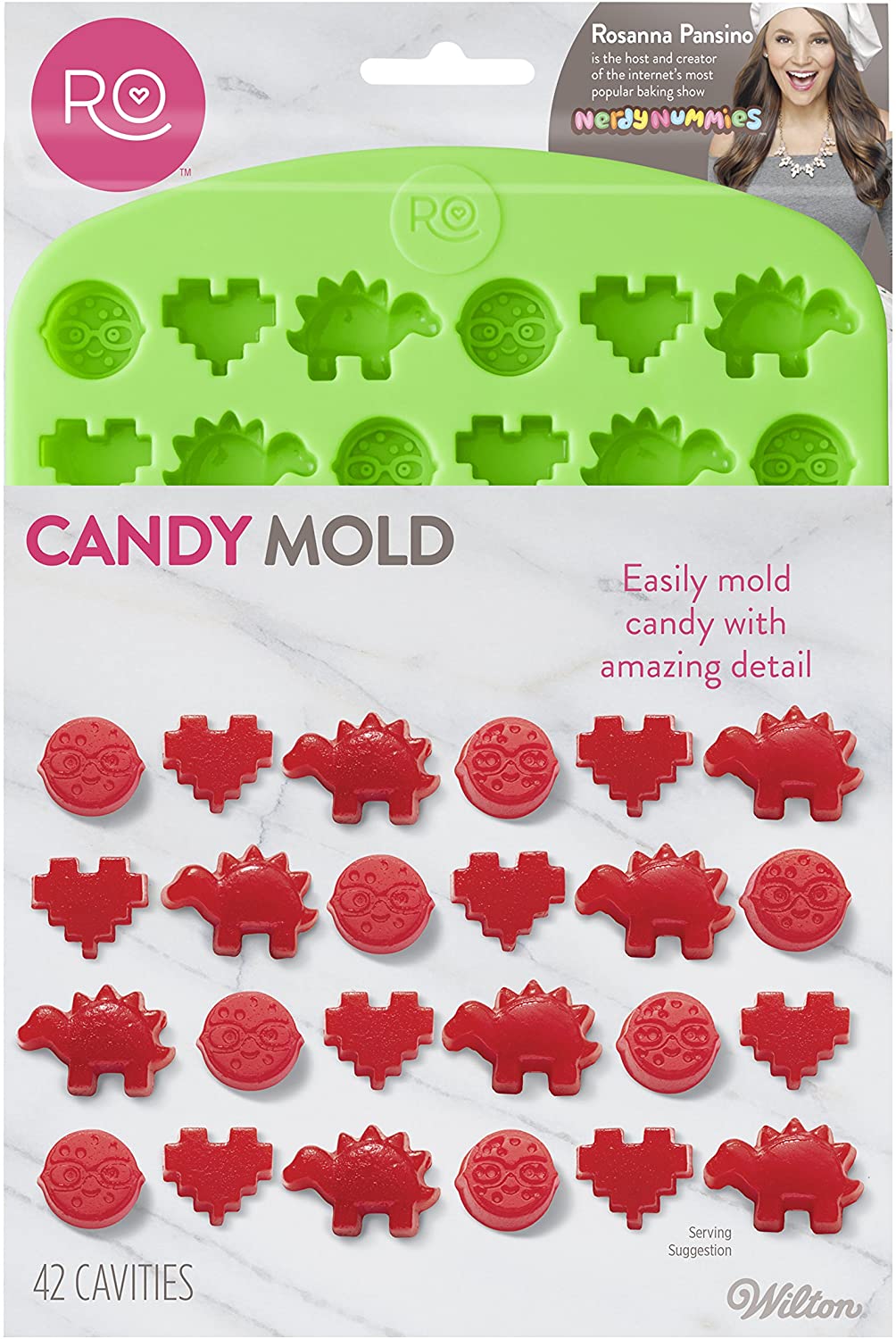 ROSANNA PANSINO by Wilton Nerdy Nummies Silicone Candy Mold, 42-Cavity